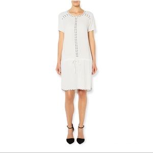 NWOT Witchery Australia White Dress with Gunmetal Embellishment